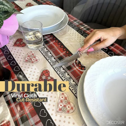 Decoser Valentin napi terítő 140x180 cm vízálló flanelhátas asztalterítő