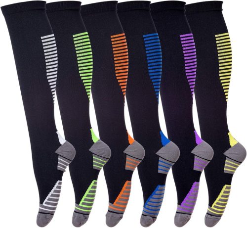 LEOSTEP Kompressziós Zokni 6 Pár Unisex - Trombózis Megelőző Harisnya Sportoláshoz, Repüléshez, Futáshoz, Kerékpározáshoz, Várandóssághoz 20