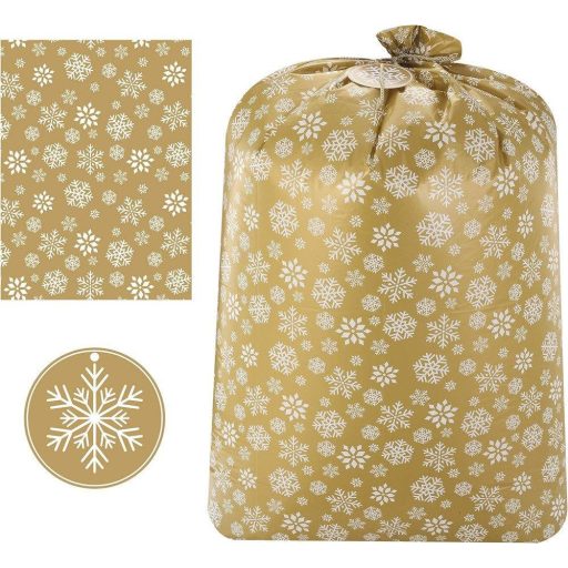 JOYIN 3-dielna XXL súprava vianočných vriec na darčeky – Kvetinové, červeno-modro-zlaté