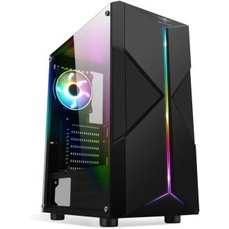   Spirit Of Gamer Clone III PC ház ARGB LED, üveg oldal, fém elülső panel, ATX/mATX/ITX