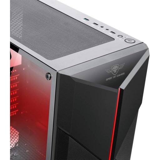 Spirit Of Gamer Clone III PC ház ARGB LED, üveg oldal, fém elülső panel, ATX/mATX/ITX