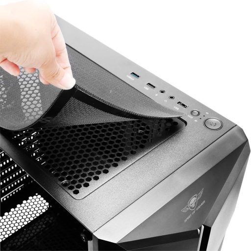 Spirit Of Gamer Clone III PC ház ARGB LED, üveg oldal, fém elülső panel, ATX/mATX/ITX