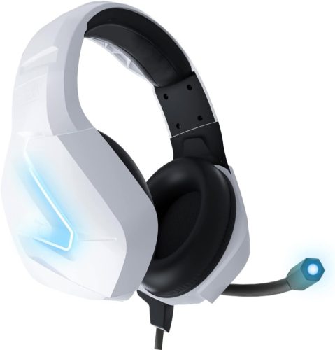 Orzly RX-H20 Gamer Fejhallgató PC, PS5, Xbox, Nintendo Switch Kompatibilitással - Vezetékes Gaming Headset Zajszűrő Mikrofonnal, Siberia Feh