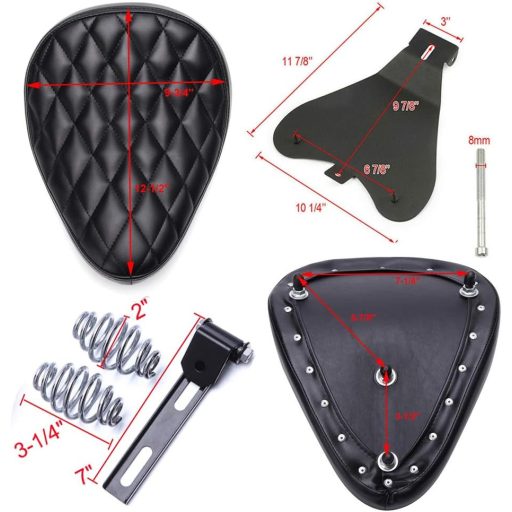 DREAMIZER Bobber Motoros Nyereg Rugózott Fekete Rombusz Harley Sportster XL1200 883