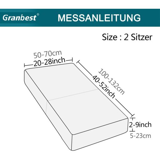 Poťah na sedadlo dvojmiestnej pohovky Granbest v krémovej farbe z elastickej spandexovej látky