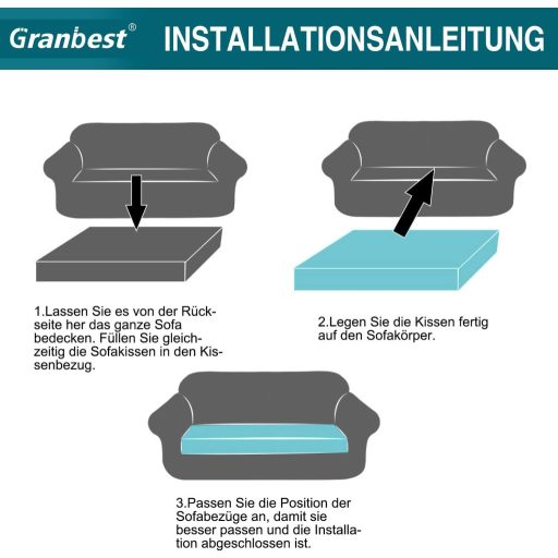 Poťah na sedadlo dvojmiestnej pohovky Granbest v krémovej farbe z elastickej spandexovej látky