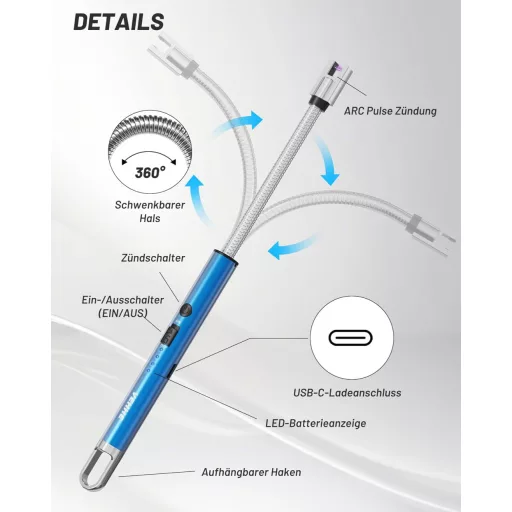 VEHHE brichetă electrică cu arc, reîncărcabilă USB
