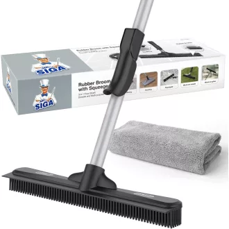   Mătură 3 în 1 pentru îndepărtarea părului MR.SIGA, cu mâner reglabil de 155 cm și lavetă din microfibră