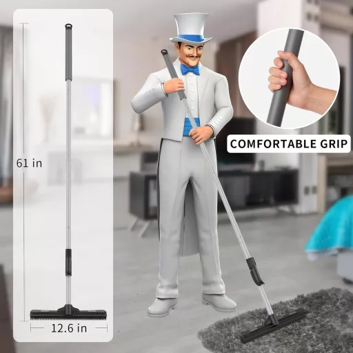 MR.SIGA 3az1-ben szőreltávolító seprű 155cm állítható nyéllel és mikroszálas kendővel