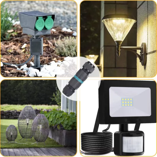 Cutie de joncțiune etanșă IP68 Blfde - Cutie de distribuție exterioară din policarbonat negru, 2 căi 3 pini, cu șuruburi, Certificare CE