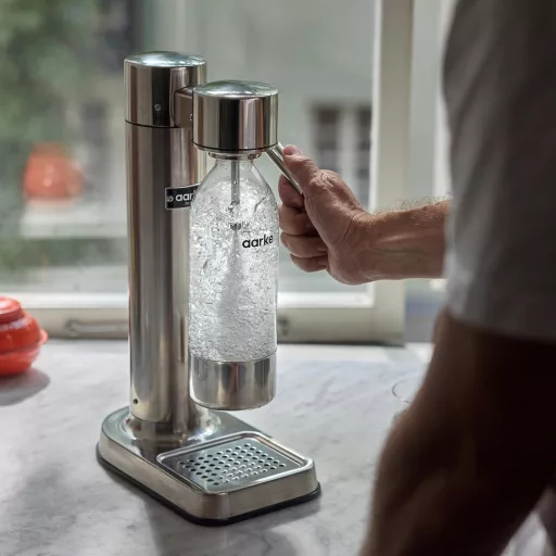 Aarke Carbonator 3 rozsdamentes szódavízgép PET palackkal, SodaStream kompatibilis - Stainless Steel