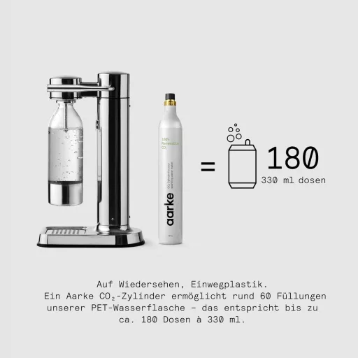 Aarke Carbonator 3 rozsdamentes szódavízgép PET palackkal, SodaStream kompatibilis - Stainless Steel