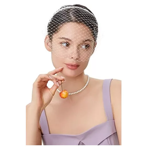 BABEYOND Ženski Elegantni Fascinator Rajf s Velom Bijeli Stil 1920-ih Vjenčanje Koktel Zabava Halloween Dodatak Kostimu