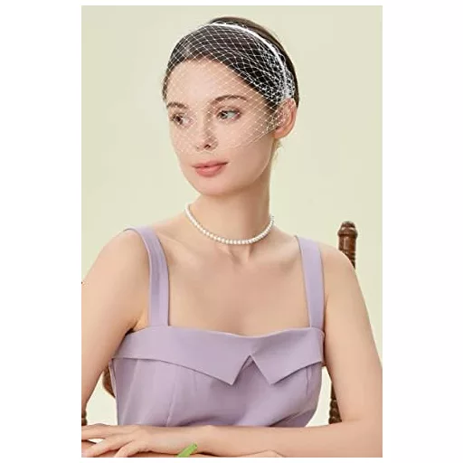 BABEYOND Ženski Elegantni Fascinator Rajf s Velom Bijeli Stil 1920-ih Vjenčanje Koktel Zabava Halloween Dodatak Kostimu