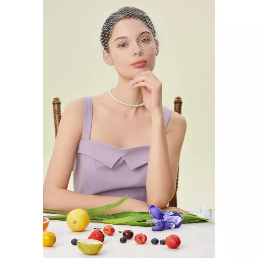 BABEYOND Pălărie Elegantă Tip Fascinator pentru Femei, Bentiță cu Voal, Albă, Stilul Anilor 1920, Accesoriu Costum pentru Nuntă, Cocktail sau Halloween