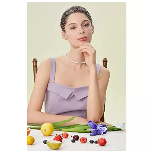 BABEYOND Pălărie Elegantă Tip Fascinator pentru Femei, Bentiță cu Voal, Albă, Stilul Anilor 1920, Accesoriu Costum pentru Nuntă, Cocktail sau Halloween