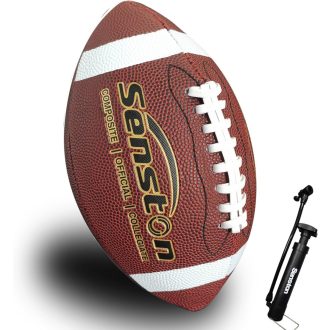   Lopta na americký futbal Senston, veľkosť 5, odolný syntetický kožený povrch, mäkká na dotyk, pre mládež, štýl NFL, hnedá