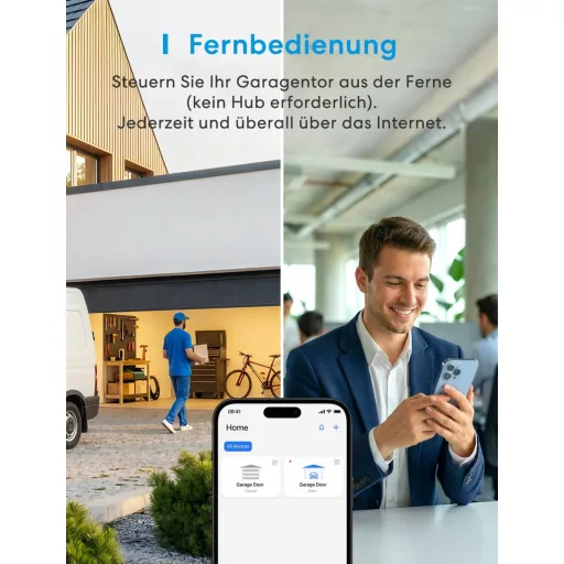 meross Smart WiFi Garázskapu Nyitó, Alexa és Google Asszisztens Kompatibilis - HomeKit, Single