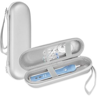   ProCase Elektromos Fogkefe Tok Oral-B és Philips Sonicare Utazáshoz Ezüst