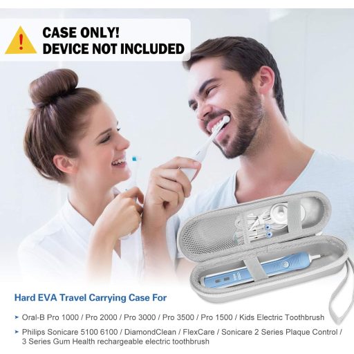 ProCase Elektromos Fogkefe Tok Oral-B és Philips Sonicare Utazáshoz Ezüst