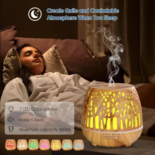 Simpeak 400ml ultrahangos aromadiffúzor LED világítással és távirányítóval