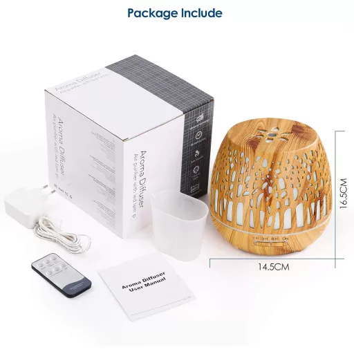 Simpeak 400ml ultrahangos aromadiffúzor LED világítással és távirányítóval