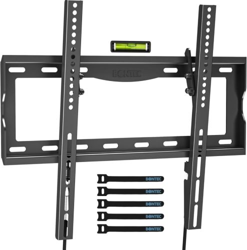 BONTEC Dönthető TV Fali Tartó 26-65 Hüvelykes LCD/LED/OLED/Plazma Televíziókhoz, 55 kg Teherbírással, VESA 400x400 mm, Vízmértékkel