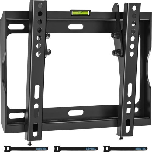 BONTEC TV Fali Tartó 17-45 Colos LED LCD OLED Képernyőkhöz, Dönthető Konzol 30 kg Teherbírással, VESA 200x200 mm, Légpárnával