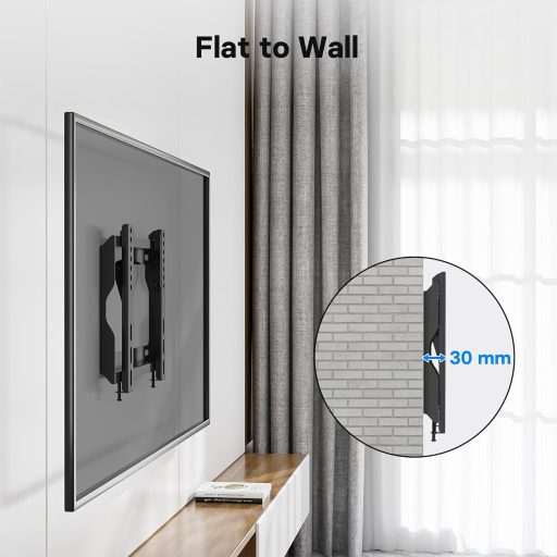 BONTEC TV Fali Tartó 17-45 Colos LED LCD OLED Képernyőkhöz, Dönthető Konzol 30 kg Teherbírással, VESA 200x200 mm, Légpárnával