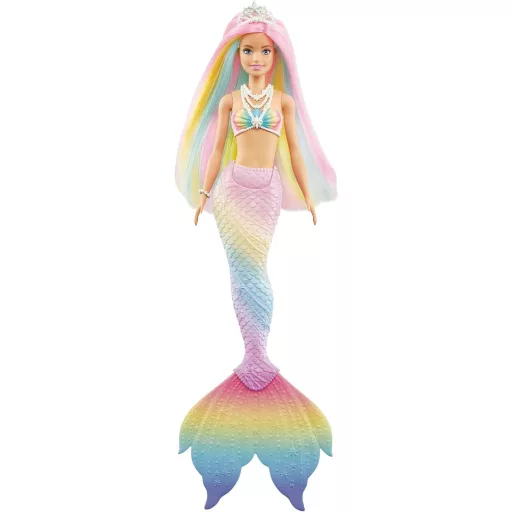 Barbie Dreamtopia Szivárvány Sellő Baba Színváltó Hajjal - Vízzel Aktiválható Játék 3-8 Éves Lányoknak, GTF89