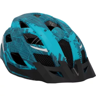   Cască de ciclism Fischer Urban Plus cu lumină LED spate pentru femei și bărbați - S/M, 52-59 cm, model albastru
