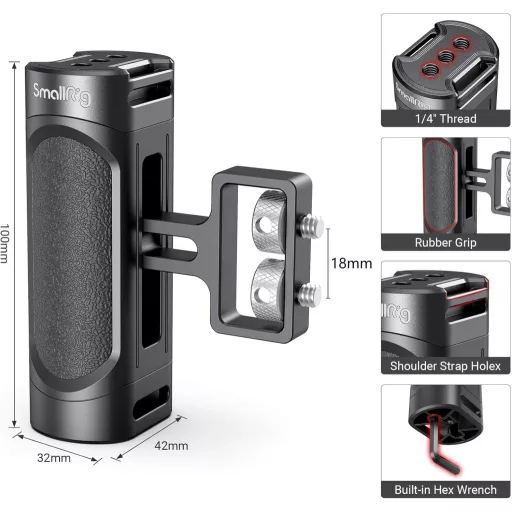 SMALLRIG 2916 Mini Oldalsó Fogantyú DSLR Kamerához, Állítható, Bal-Jobb Oldali Rögzítés