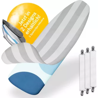   Husă pentru masa de călcat Yellocean 120x40cm, căptușită, cu elastic, gri-alb