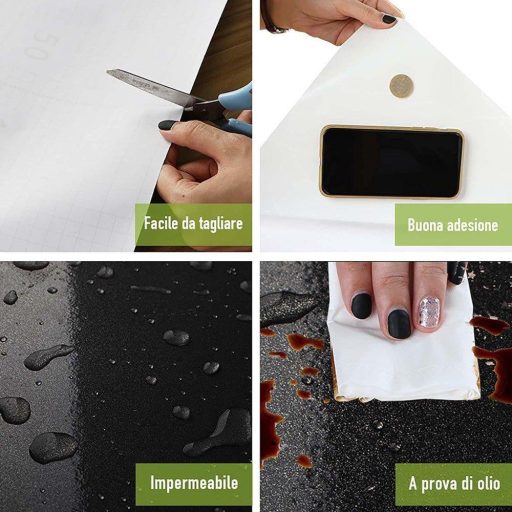 Samolepiaca fólia na nábytok Čierna Perla 300x40cm - Vodoodolná kuchynská dekorácia