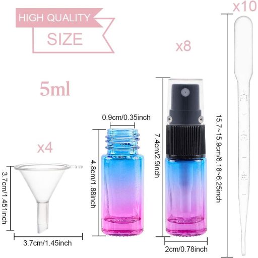 BENECREAT 10 db 5 ml Üveges Spray Palack Szórófejes Kozmetikai Parfüm Diszpenzerre