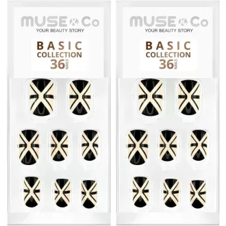   MUSE & Co Stredná sada nalepovacích umelých nechtov - 36 ks, 2 balenia
