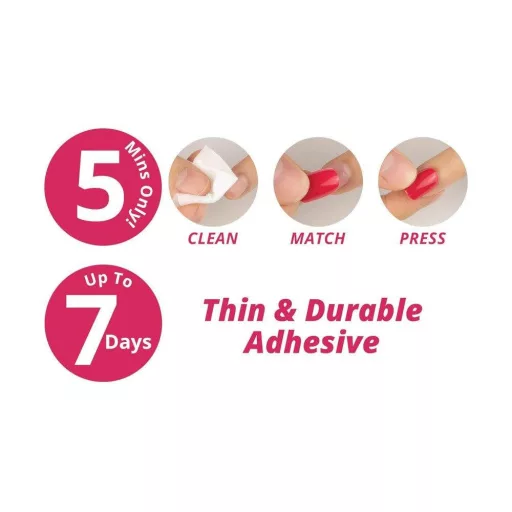 MUSE & Co Súprava čipkovaných umelých nechtov - 72 ks trblietavých nalepovacích tipov