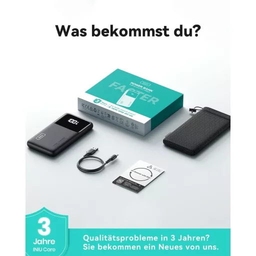 INIU 10500mAh Power Bank 18W PD3.0 QC4.0 LED kijelzővel, telefontartóval és zseblámpa funkcióval
