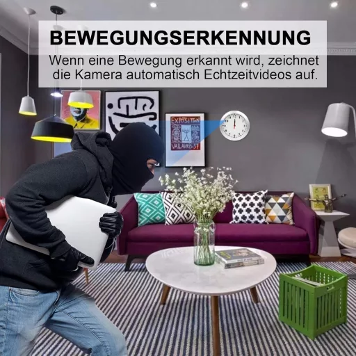 KAMREA HD1080P Mini Rejtett Kamera Mozgásérzékelővel Otthoni és Irodai Megfigyelésre