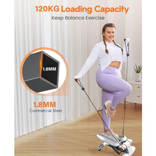 PROIRON Mini Stepper Edzőbandákkal és Kijelzővel - Lépcsőzőgép 120kg-ig