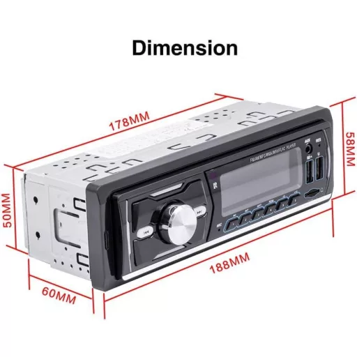 Radio auto CAMECHO DAB+ Bluetooth MP3 Player 4x50W USB Card SD cu Telecomandă