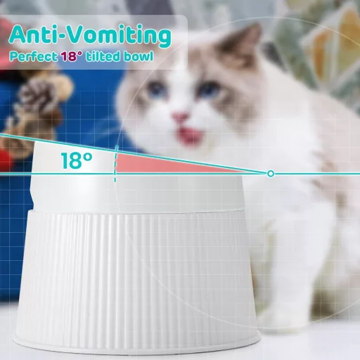 iPettie Emelt Macska Tál Állvánnyal Kutyáknak Csúszásmentes Etetőállomás