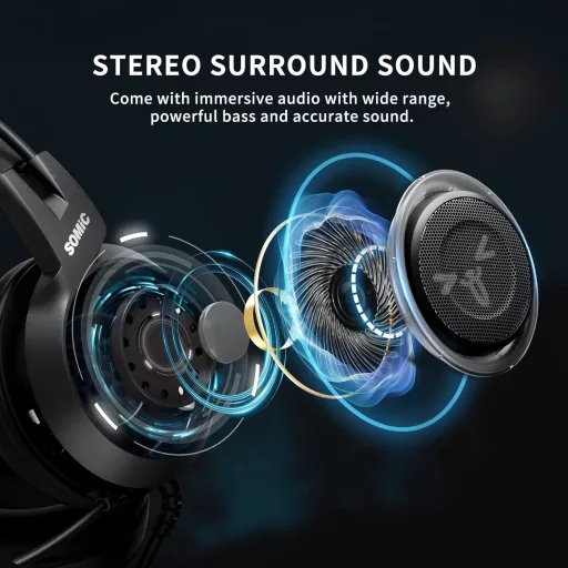 SOMiC G951S Rózsaszín Gaming Headset Macskafüles Fejhallgató Mikrofonnal