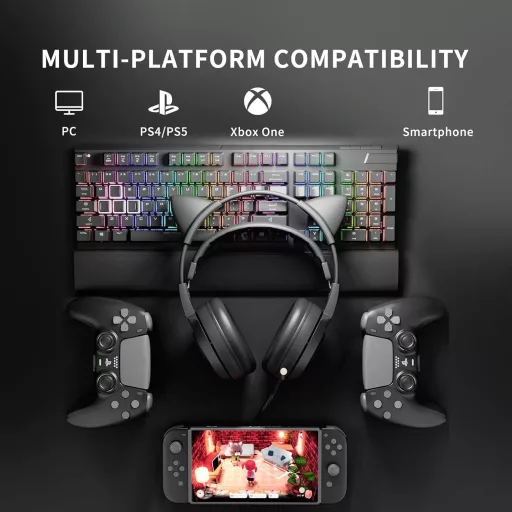 SOMiC G951S Rózsaszín Gaming Headset Macskafüles Fejhallgató Mikrofonnal