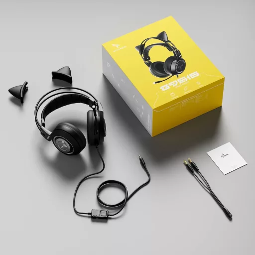 SOMiC G951S Rózsaszín Gaming Headset Macskafüles Fejhallgató Mikrofonnal