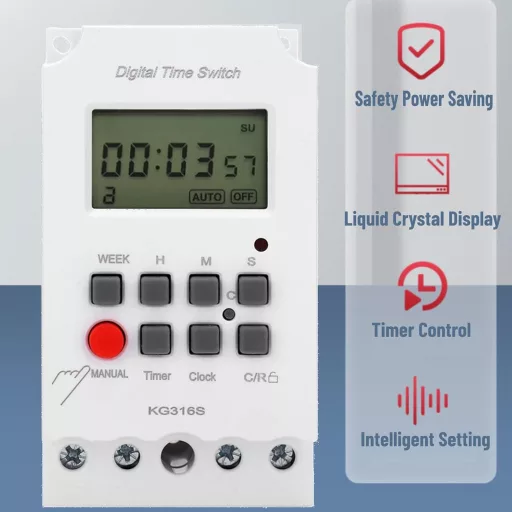 Fafeicy digitális időzítő LCD kijelzővel 32 csoportos programozható 220V