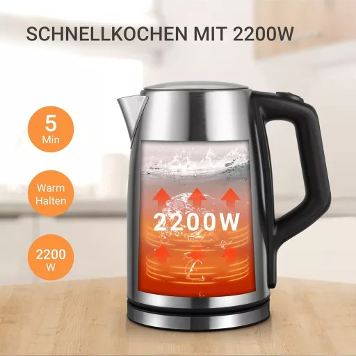 Midea Elektromos Vízforraló 1.7L Hőmérséklet Szabályozással Rozsdamentes Acél