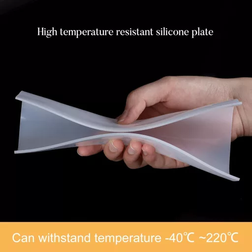 BENECREAT 2 buc Foi de etanșare din cauciuc siliconic alb, 200x200x2mm, rezistente la căldură, pentru etanșare