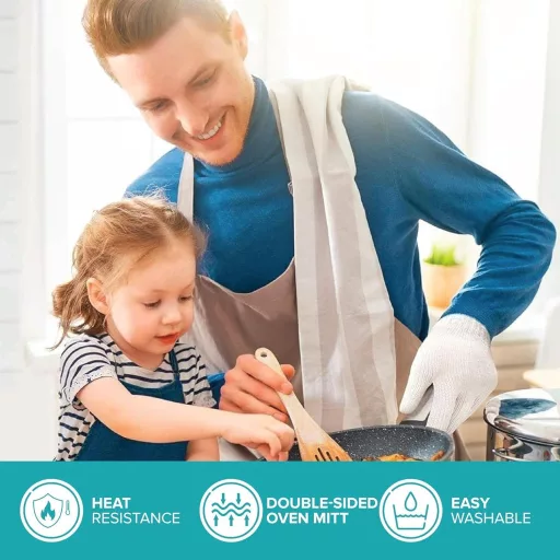 HAADI Sütőkesztyű Pár Hőálló Ujjas Csúszásmentes Mikró Konyhai Kesztyű