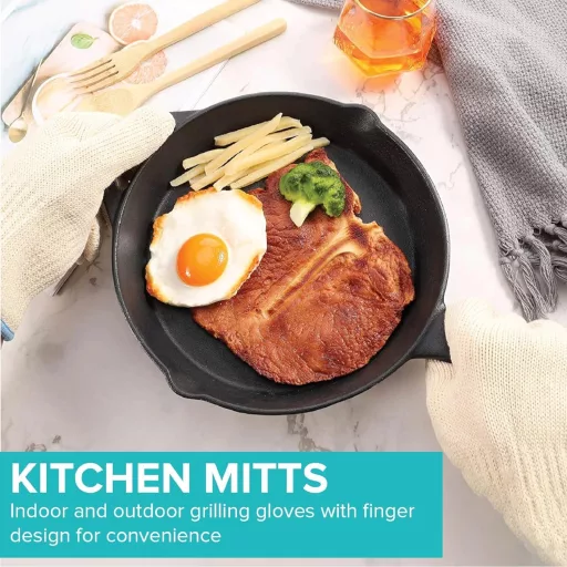 HAADI Sütőkesztyű Pár Hőálló Ujjas Csúszásmentes Mikró Konyhai Kesztyű